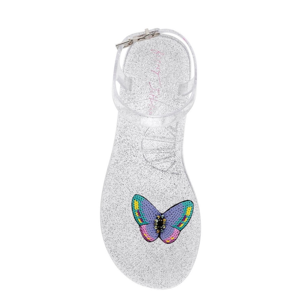 Betsy Johnson Tabby Butterfly Flat Jelly Sandals Size 8